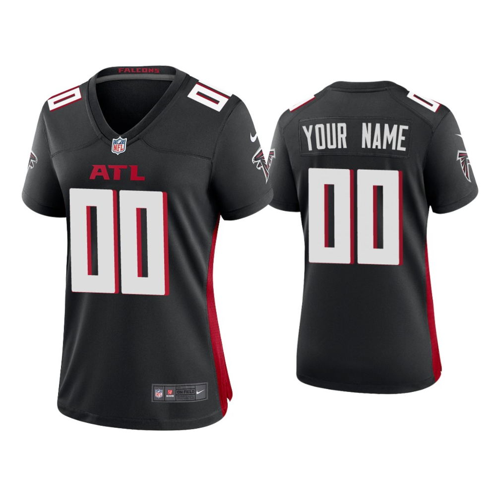 Women's Atlanta Falcons Black Custom Jersey Throwback Game 2020 