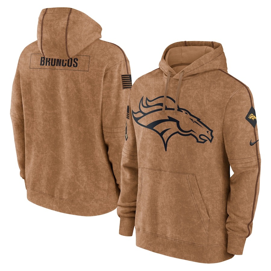 Men's Nike Brown Denver Broncos 2023 Salute to Service Club Pullover Hoodie Size: Medium