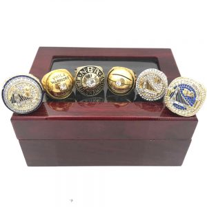 Golden State Warriors Championship 6 Rings Set With Display Case Box