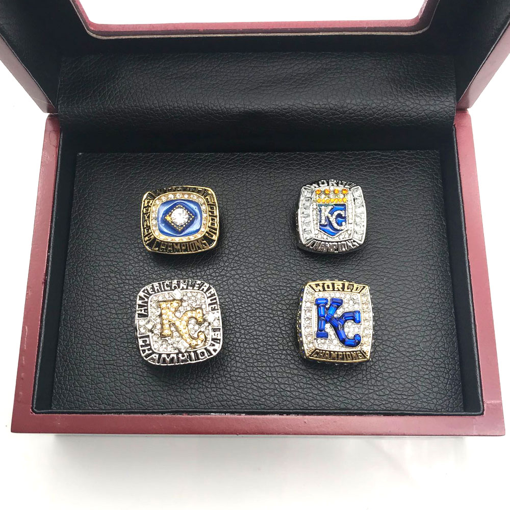 4 Pcs Collectors Rings Kansas City Royals World Series Championship Rings  set