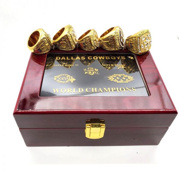 5pcs Dallas Cowboys Super Bowl Football Team Ring Set Fan GIft Souvenir