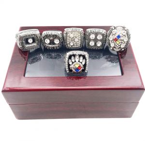 Pittsburgh Steelers Championship 6 Rings Set (Silver Color)