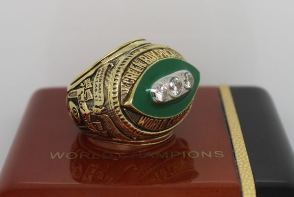 6PCS/Set Championship Ring Set Replica 1961 1965 1966 1967 1996 2010 Green  Bay Packer Super Bowl Collection Champion Ring With Wooden Box