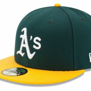 New Era Oakland Athletics HOME 59Fifty Fitted Hat (Green/Yellow) MLB Cap
