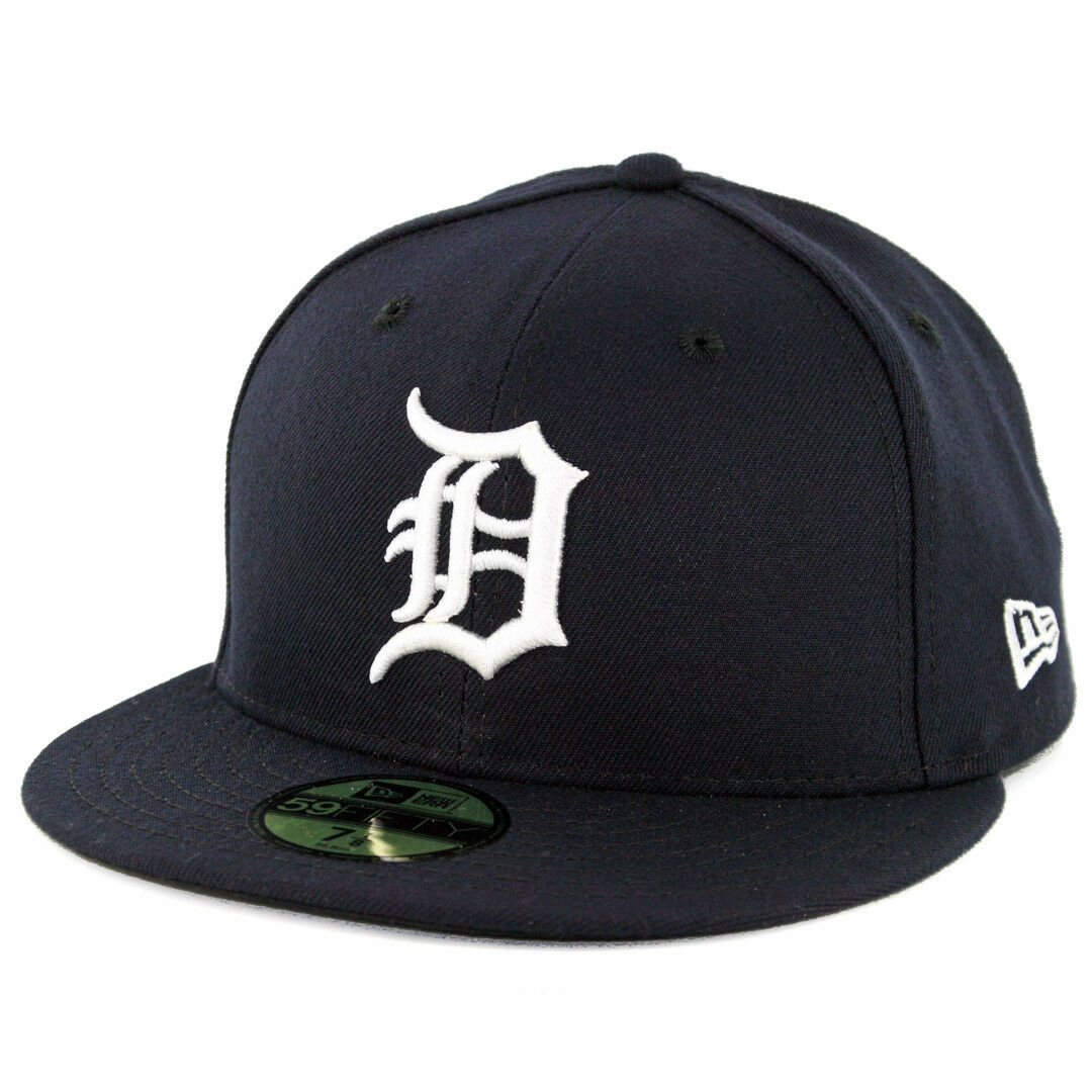 New Era 59Fifty Detroit Tigers HOME Fitted Hat (Dark Navy) MLB Cap ...
