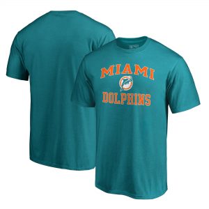 Miami Dolphins by Sport Fantasic Branded Aqua Vintage Victory Arch T-Shirt