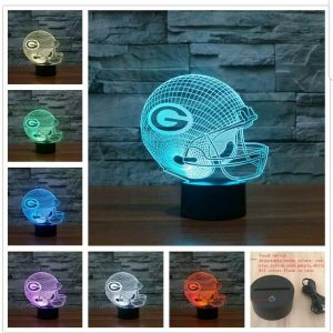 Green Bay Packers Helmet 3D illusuin 7Color Change LED Night Light bulldogs