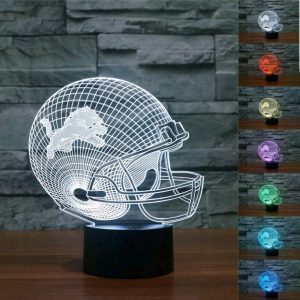 Detroit Lions Helmet 3D illusion Color Change LED Night Light Desk Lamp