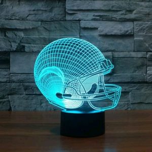 3D Lamp American Football Helmet Los Angeles Chargers Led Light Furniture Gift