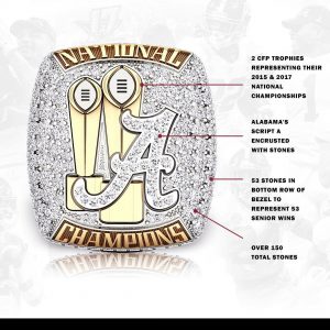 2017 Alabama Crimson Tide College Replica Football National Championship Ring
