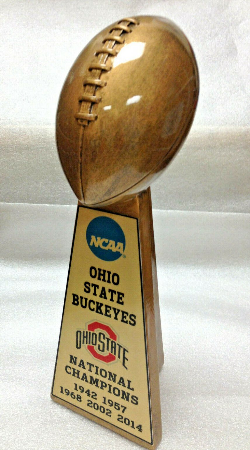 OHIO STATE BUCKEYES NCAA NATIONAL CHAMPION FOOTBALL TROPHY 13"