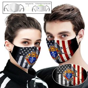 Knights of Columbus Print Fabric, Reusable Dust Mask, Face Cover with Filter Activated Carbon PM 2.5 FM