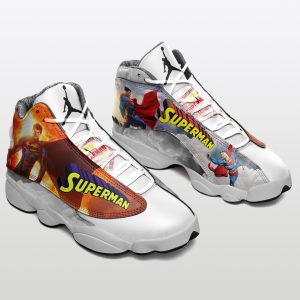 Superman Air Jordan 13 Shoes Sneakers- White