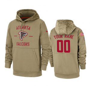 Atlanta Falcons Custom Tan 2019 Salute to Service Sideline Therma Pullover Hoodie