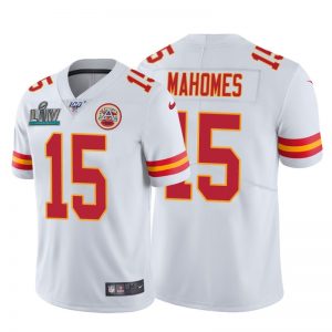Patrick Mahomes #15 Kansas City Chiefs White Super Bowl LIV Vapor Limited Jersey