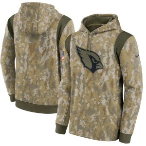 Men's Arizona Cardinals Camo 2021 Salute To Service Therma Performance Pullover Hoodie