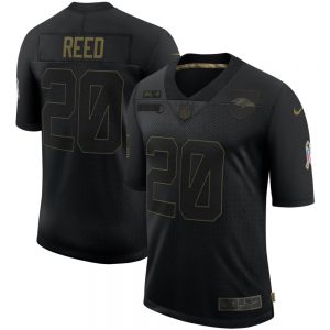 Ed Reed #20 Baltimore Ravens Black 2020 Salute To Service Retired Limited Jersey