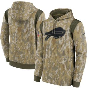 Men's Buffalo Bills Camo 2021 Salute To Service Therma Performance Pullover Hoodie