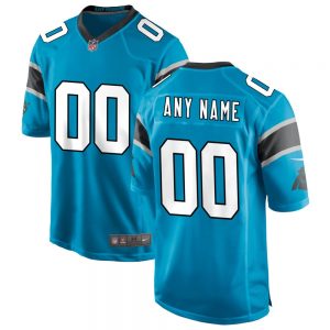 Men's and Youth's Carolina Panthers Blue Custom Game Jersey