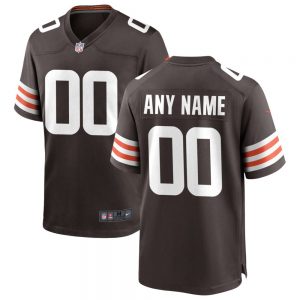 Men's and Youth's Cleveland Browns Brown Custom Game Jersey