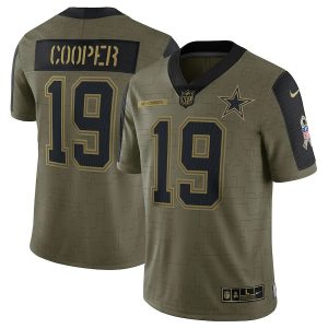Men's Dallas Cowboys Amari Cooper Olive 2021 Salute To Service Limited Player Jersey