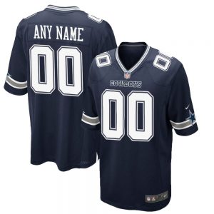 Men's and Youth's Dallas Cowboys Navy Custom Game Jersey