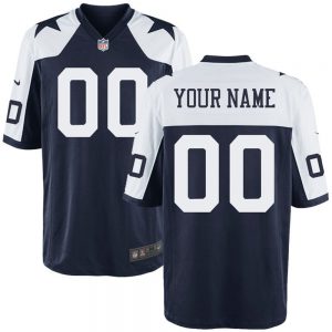 Men's and Youth's Dallas Cowboys Navy White Custom Game Jersey