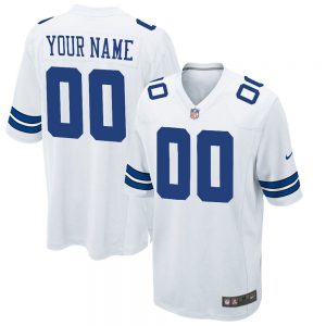 Men's and Youth's Dallas Cowboys White Custom Game Jersey