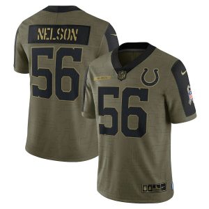Men's Indianapolis Colts Quenton Nelson Olive 2021 Salute To Service Limited Player Jersey