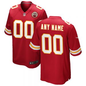Men's and Youth's Kansas City Chiefs Red Custom Game Jersey
