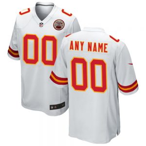 Men's and Youth's Kansas City Chiefs White Custom Game Jersey