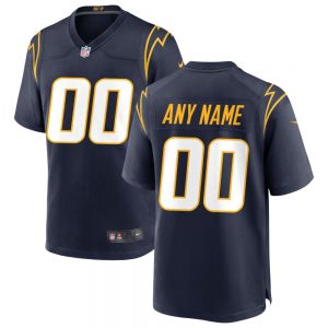 Men's and Youth's Los Angeles Chargers Navy Alternate Custom Game Jersey