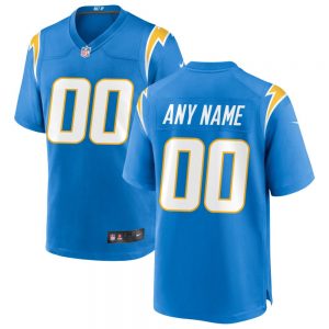 Men's and Youth's Los Angeles Chargers Blue Alternate Custom Game Jersey