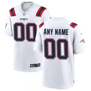 Men's and Youth's New England Patriots White Custom Game Jersey