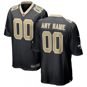 Men's and Youth's New Orleans Saints Black Custom Game Jersey