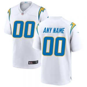 Los Angeles Chargers White Custom Game Jersey