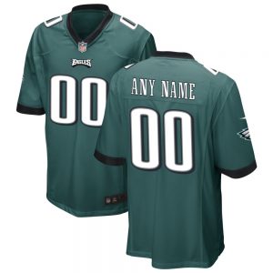 Men's and Youth's Philadelphia Eagles Midnight Green Custom Game Jersey