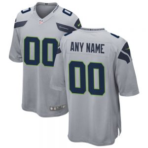 Men's and Youth's Seattle Seahawks Gray Alternate Custom Game Jersey