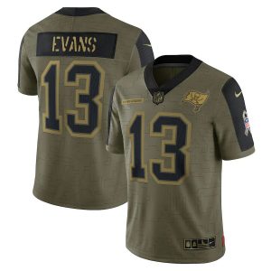 Men's Tampa Bay Buccaneers Mike Evans Olive 2021 Salute To Service Limited Player Jersey