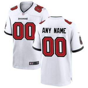Men's and Youth's Tampa Bay Buccaneers White Custom Game Jersey