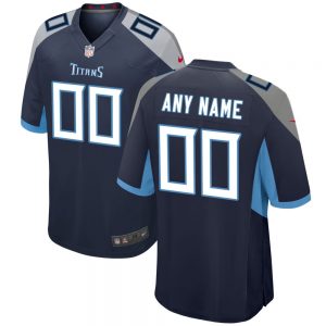 Men's and Youth's Tennessee Titans Navy Custom Game Jersey