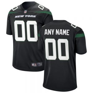 Men's and Youth's New York Jets Custom Black Game Jersey