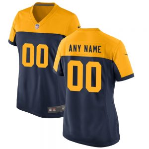 Women's Green Bay Packers Navy Customized Game Jersey