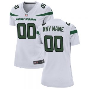 Women's New York Jets White Custom Game Jersey