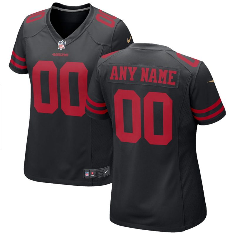 Women's San Francisco 49ers Black Custom Game Jersey 