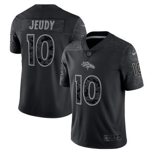 Men's Denver Broncos Jerry Jeudy Black RFLCTV Limited Jersey