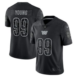Men's Washington Commanders Chase Young Black RFLCTV Limited Jersey