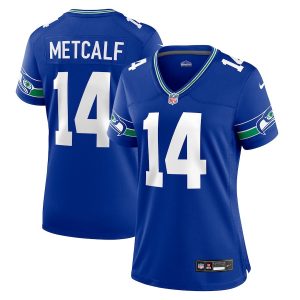 Women's Seattle Seahawks DK Metcalf Royal Throwback Player Game Jersey