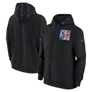 Men's Houston Texans Black 2023 NFL Crucial Catch Club Pullover Hoodie