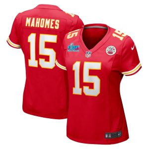 Women's Kansas City Chiefs Patrick Mahomes Red Super Bowl LVII Patch Game Jersey